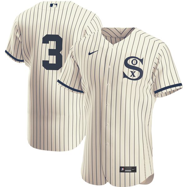 Men Chicago White Sox 3 No Name Cream stripe Dream version Elite Nike 2021 MLB Jersey